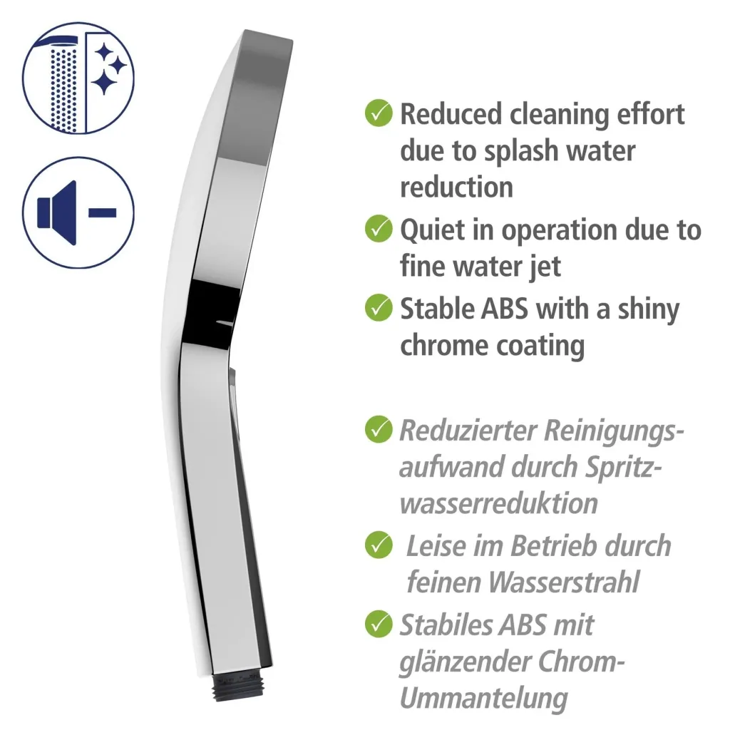 Brauseset Softwater Chrom, Länge Stange: 68 cm