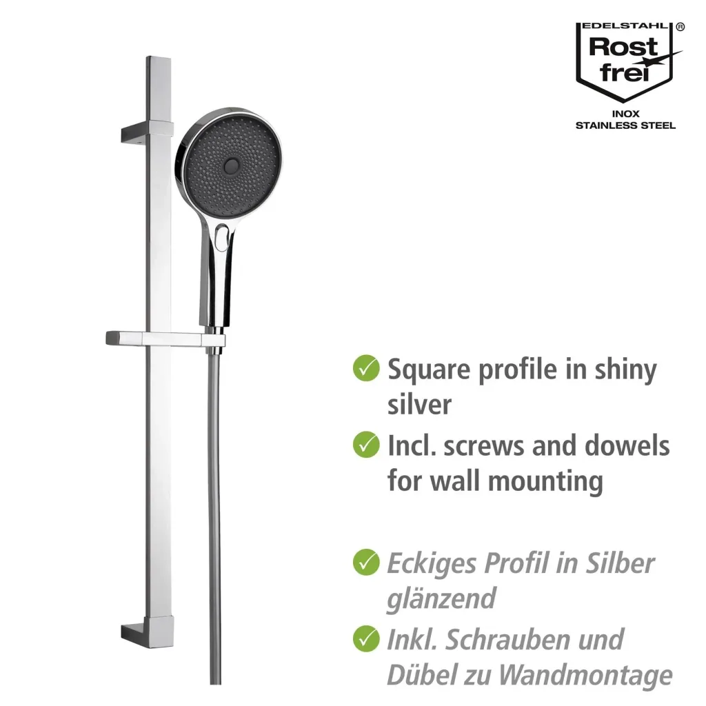 Brauseset Softwater Chrom, Länge Stange: 68 cm