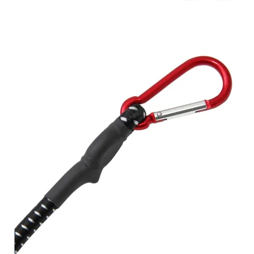 Gummiband mit Karabiner 100cm x 10 mm - Schwarz