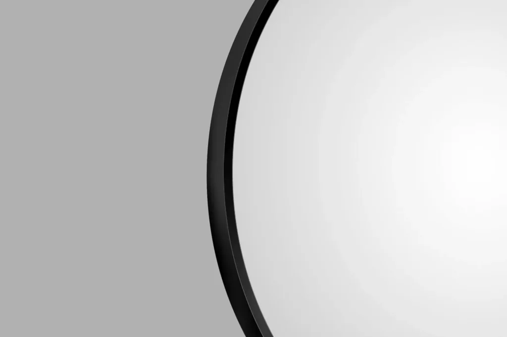 Dekorativer Wandspiegel "Black Hole" - matt Ø 80 cm - hochwertiger robuster Aluminiumrahmen schwarz matt