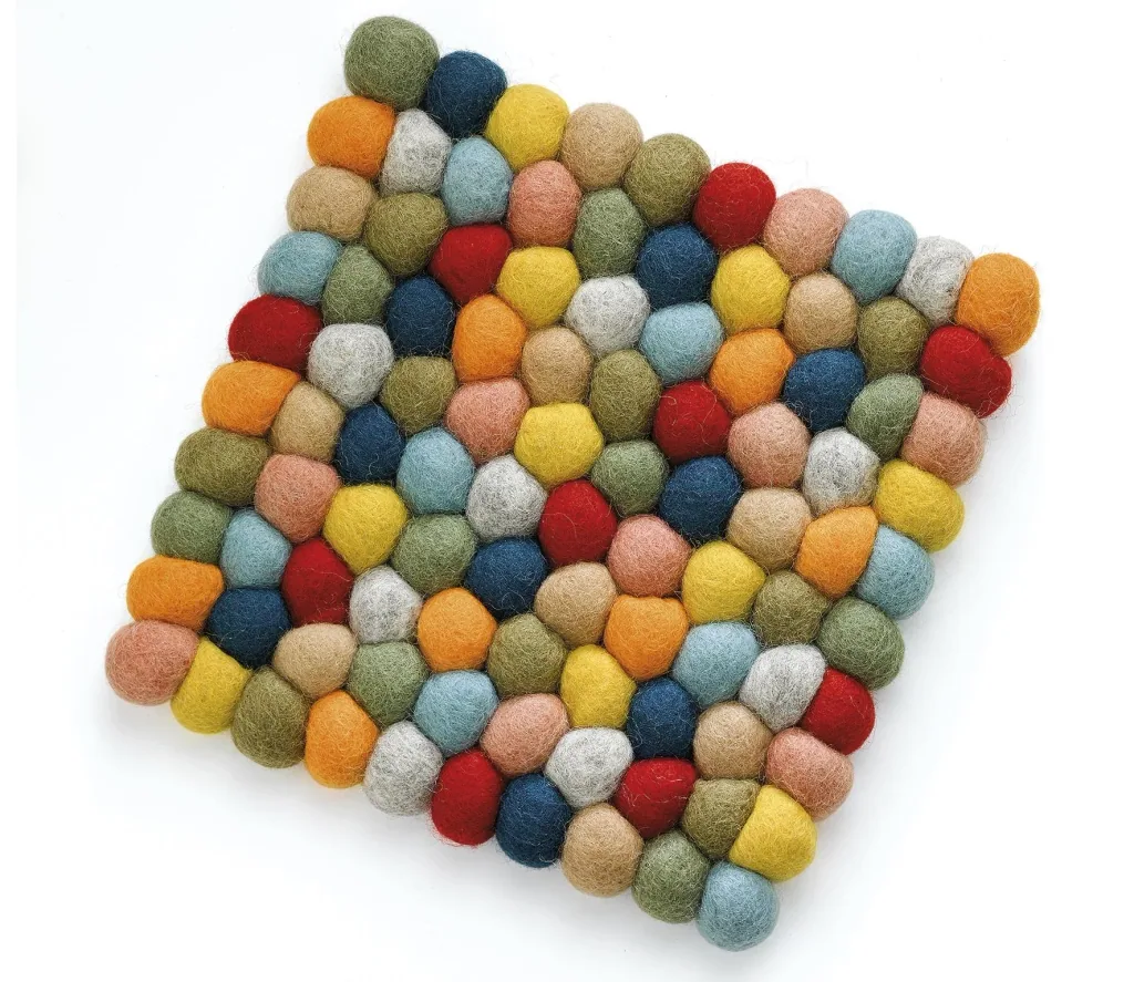 Untersetzer LANA COLORE quadratisch 21 x 21 x 3 cm Farbe bunt aus Filz