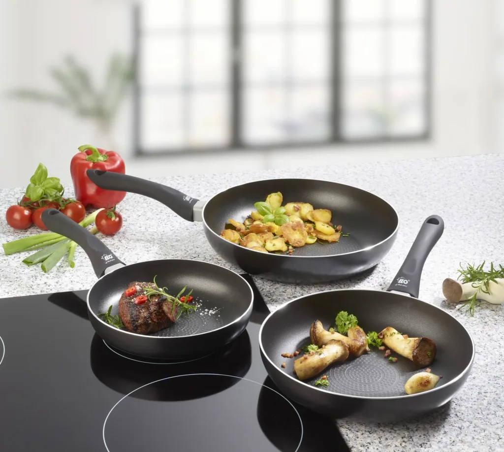 Aluminum Pfannenset Smart Life 3-teilig - Ø 20 cm /24 cm /28 cm - Öl-Dosiersystem!