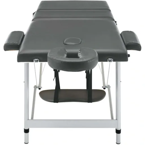 Massageliege 3 Zonen 186x68 cm Aluminiumrahmen anthrazit