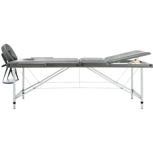 Massageliege 3 Zonen 186x68 cm Aluminiumrahmen anthrazit