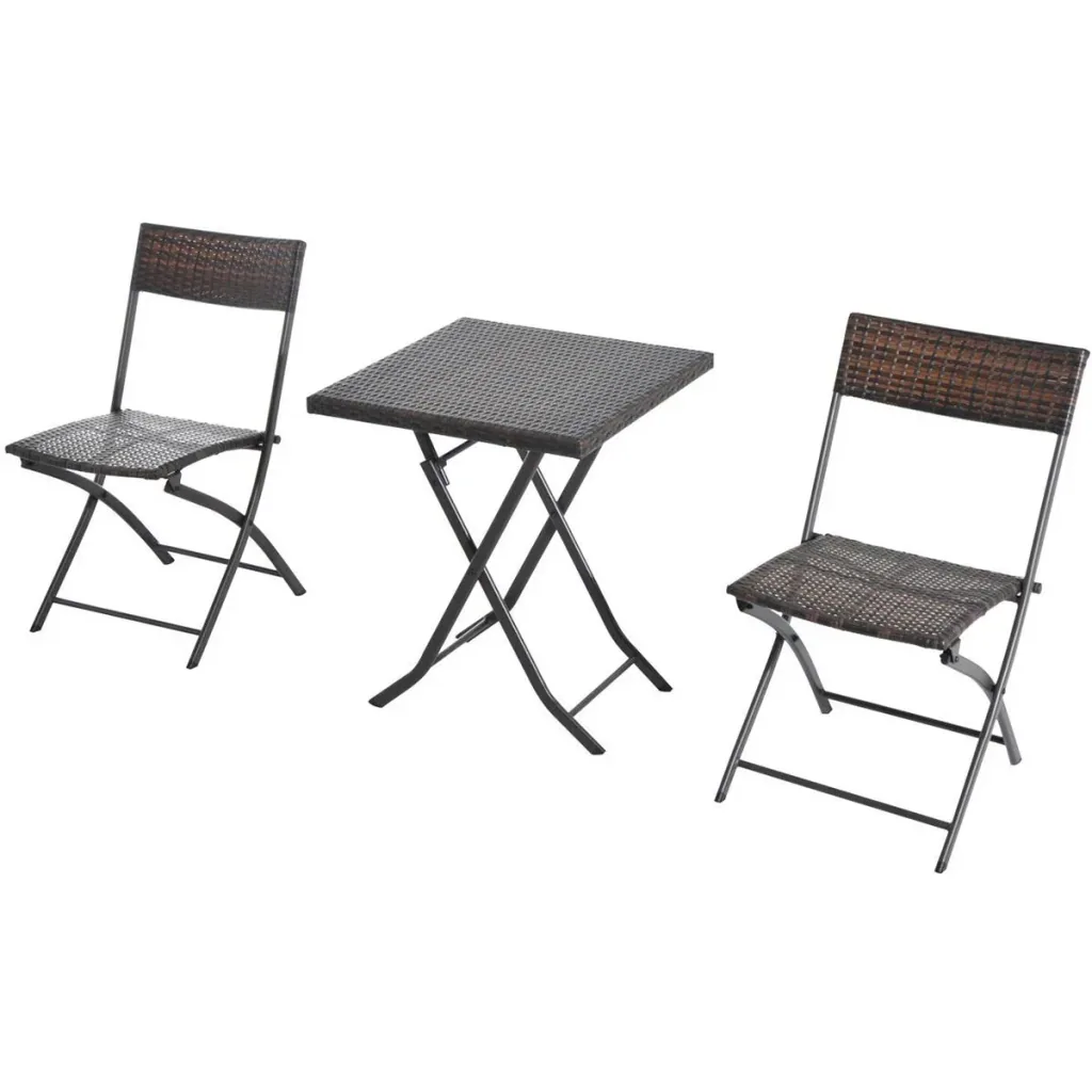 Balkonmöbel als 3-teiliges Set kaffeebraun