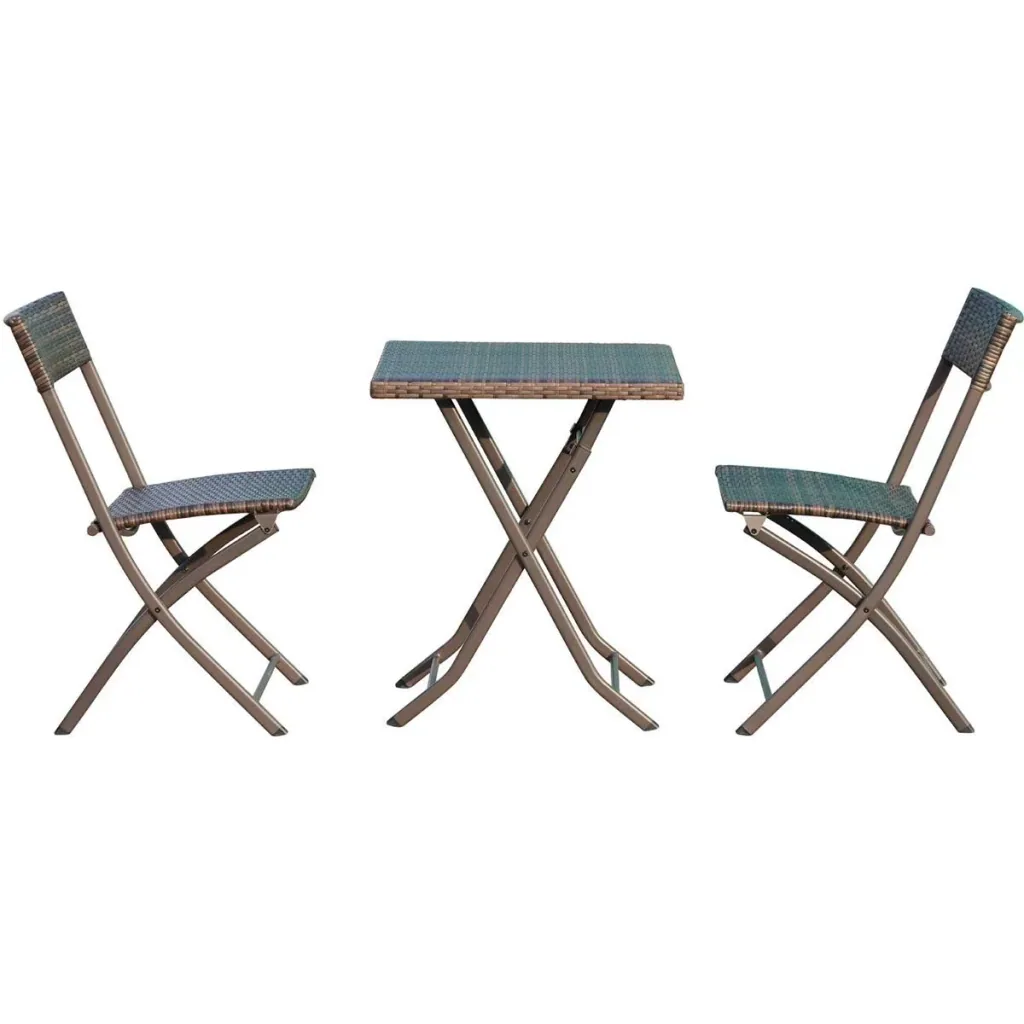 Balkonmöbel als 3-teiliges Set kaffeebraun