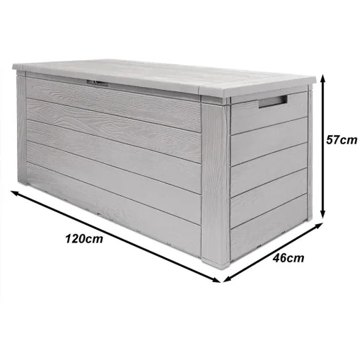 NL Luxuriöse Aufbewahrungsbox - Grau - 120x46x57cm - Kunststoff