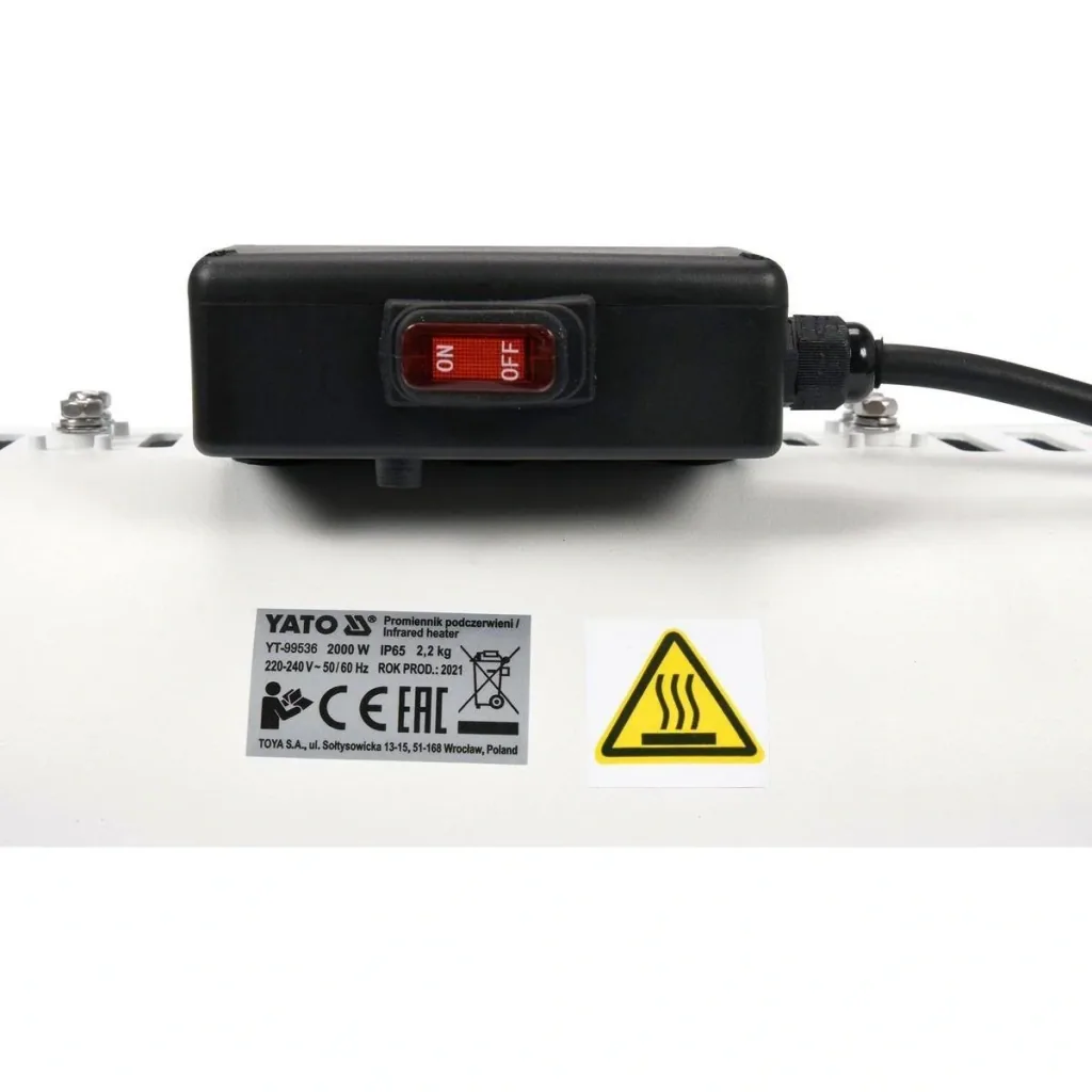 Infrarotheizung - 2000W - 230V - 46x19x7,5cm