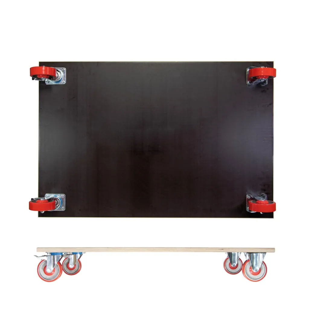 Transporthilfe MM 1349, 120 x 80 x 18 cm, harte Rollen Ø 125 mm Rollenlager, 2 Bremsen, Platte FSC®, Tragkraft 1.000 kg