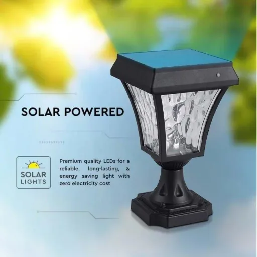 VT-983 Valencia Solar-Sockel Solar-LED-Lampe - 3 Lichtfarben