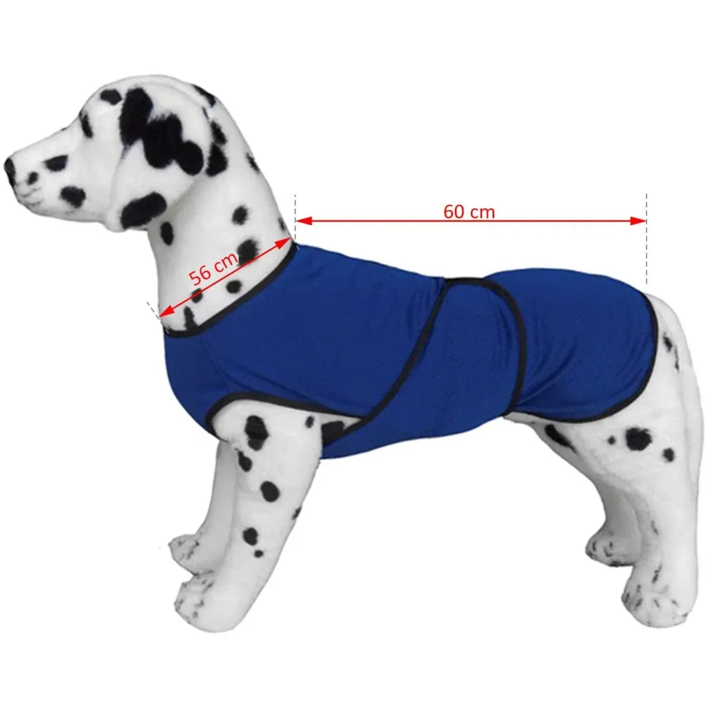 Hunde Kühlweste Kühljacke Cooling Vest schnelle Abkühlung Polyester Blau Ø56 x 60 cm