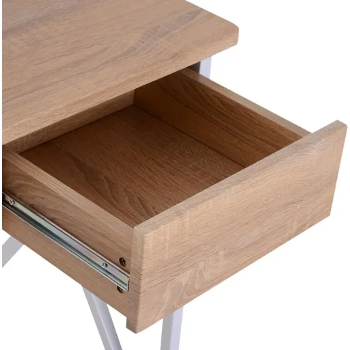 Computertisch Schreibtisch mit Tastaturauszug Schublade Arbeitstisch Metall + Hartglas 105 x 55 x 75 cm