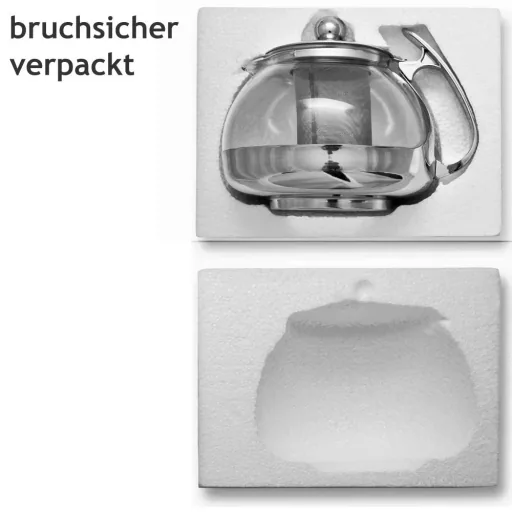 Glas-Teekanne mit Edelstahlfilter | me