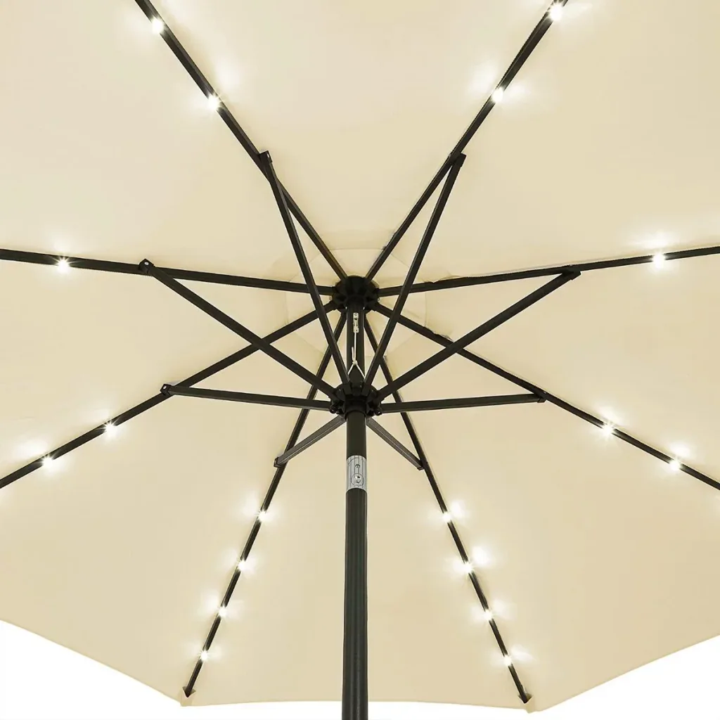 Sonnenschirm Florida mit LED-Beleuchtung kippbare Creme - Ø 3m