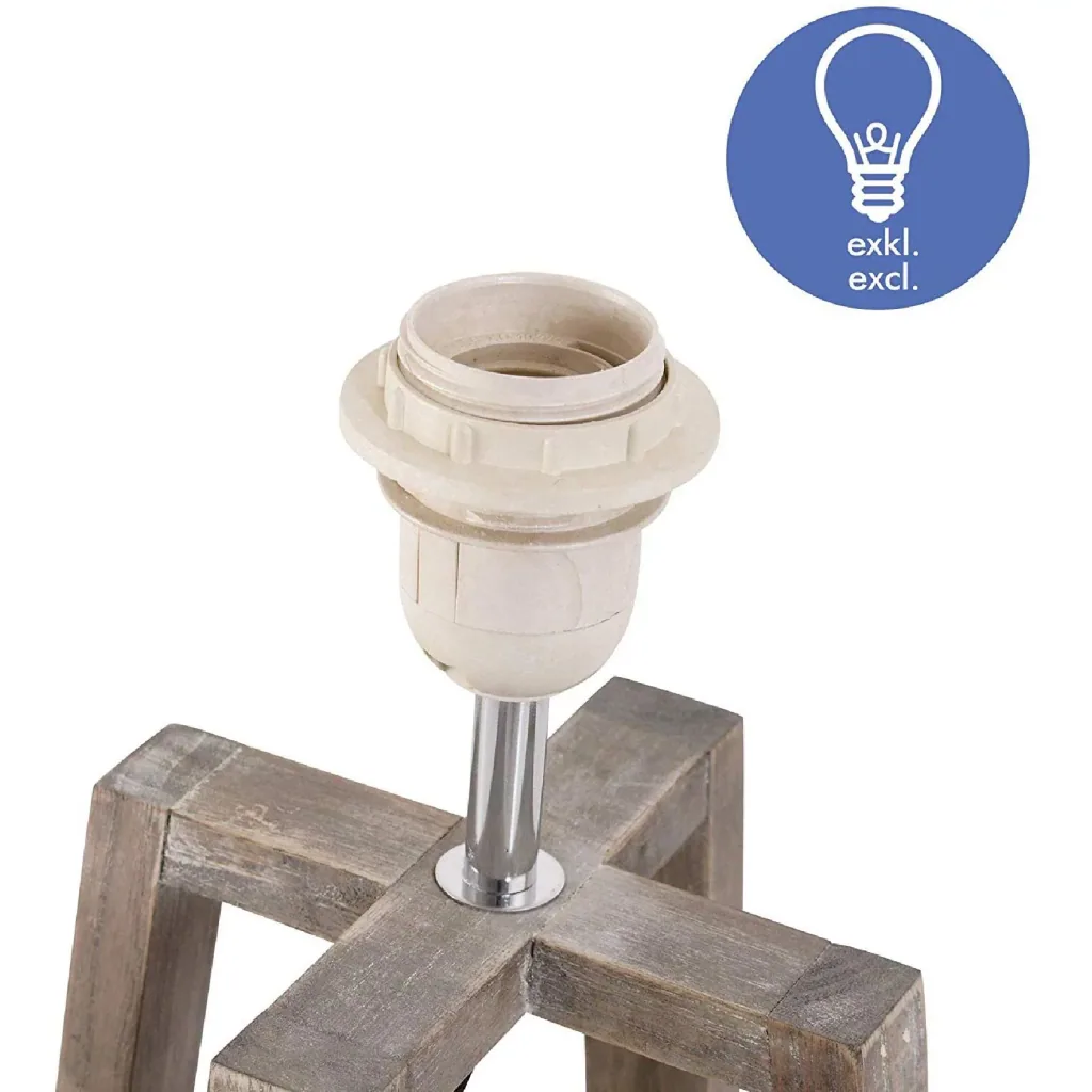 Tischlampe Nachttischlampe Stehlampe Stoffschirm Minimalistisch Büro Holz grau 40 W Skandinavisch 33 x 33 x 68,5 cm