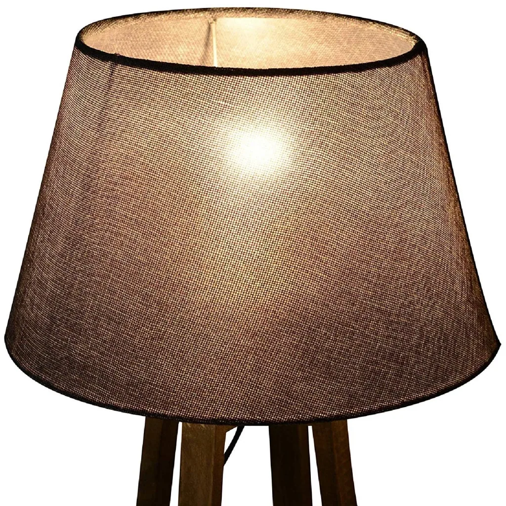 Tischlampe Nachttischlampe Stehlampe Stoffschirm Minimalistisch Büro Holz grau 40 W Skandinavisch 33 x 33 x 68,5 cm