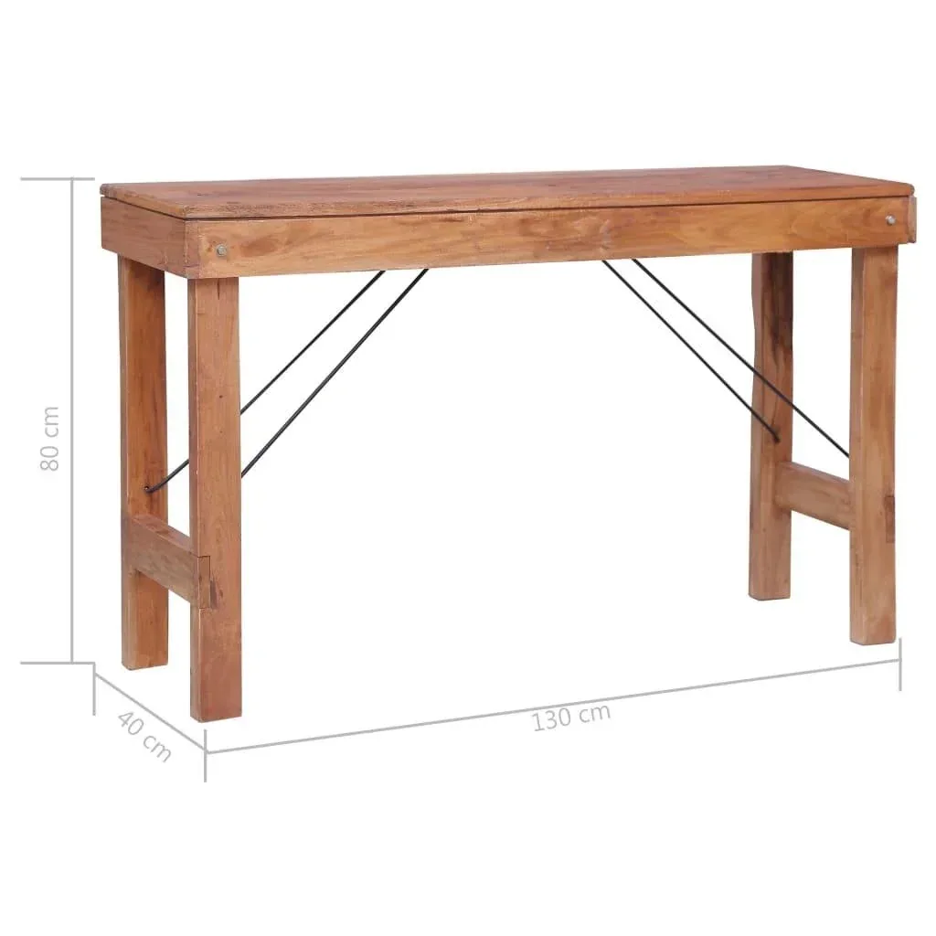 Wandtisch klappbar 130x40x80 cm Massivholz aus recyceltem Holz