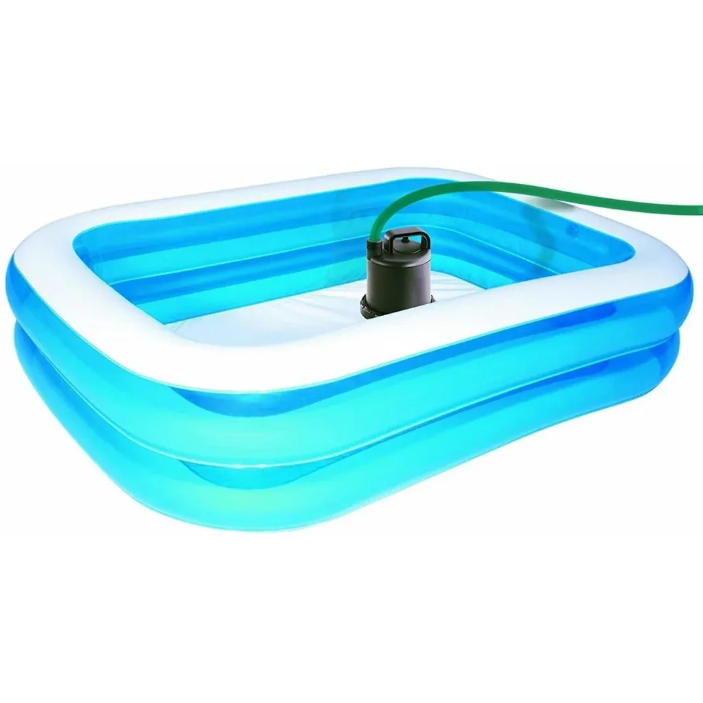 Flachwasser-Tauchpumpe E 160 NA, Ansaugung bis 3 mm, 90 Watt INCL-Gartenschlauch 15m, Düse, Armaturen und Hahn 1".