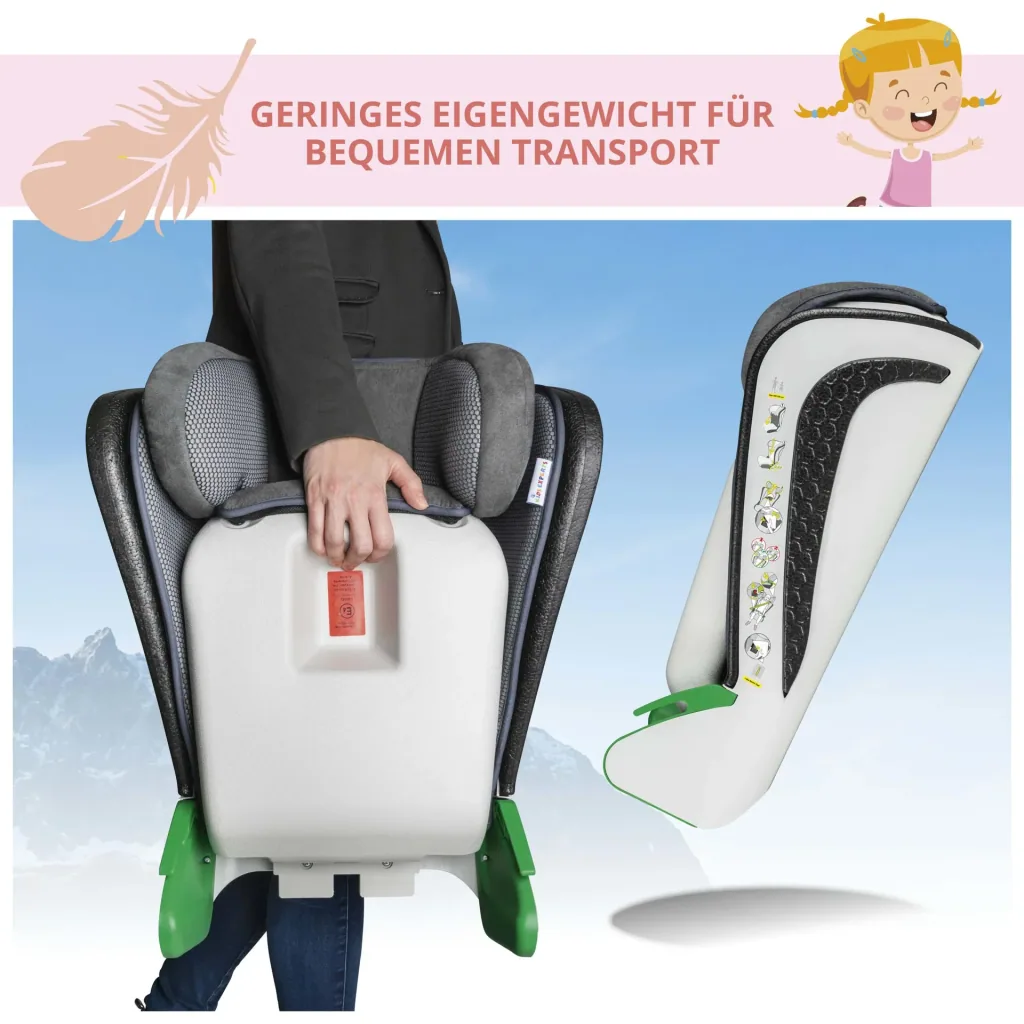 Kindersitz Noemi, klappbarer Auto-Kindersitz, anthrazit