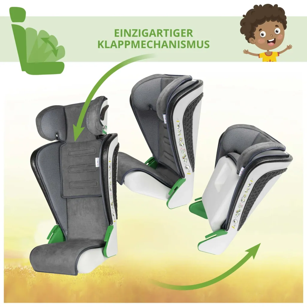 Kindersitz Noemi, klappbarer Auto-Kindersitz, anthrazit