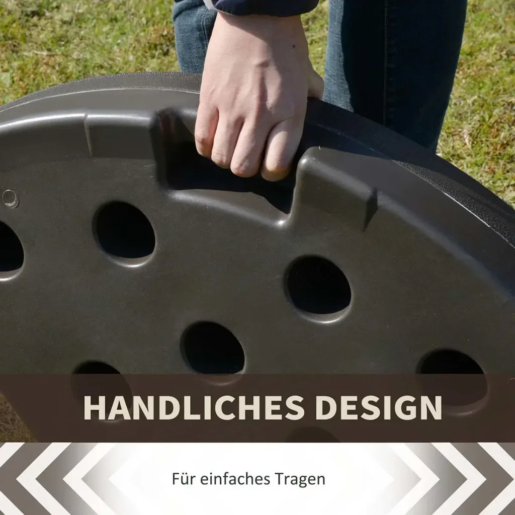 Schirmgewicht 4-tlg. Schirmständer mit 17 kg Wasser oder 25 kg Sand befüllbar HDPE Kaffee 100 x 100 x 10,5 cm