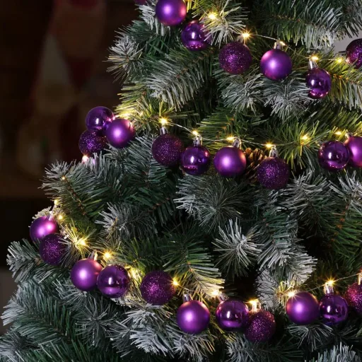 Weihnachtsbeleuchtung Kugeln 40-LED - Lila - 2m