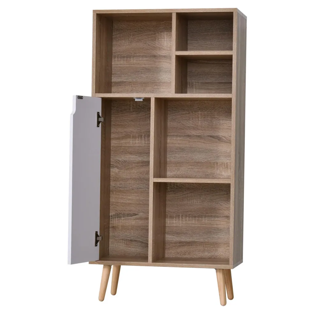 Schrank mit 5 offenen Fächern und 1 Schrank