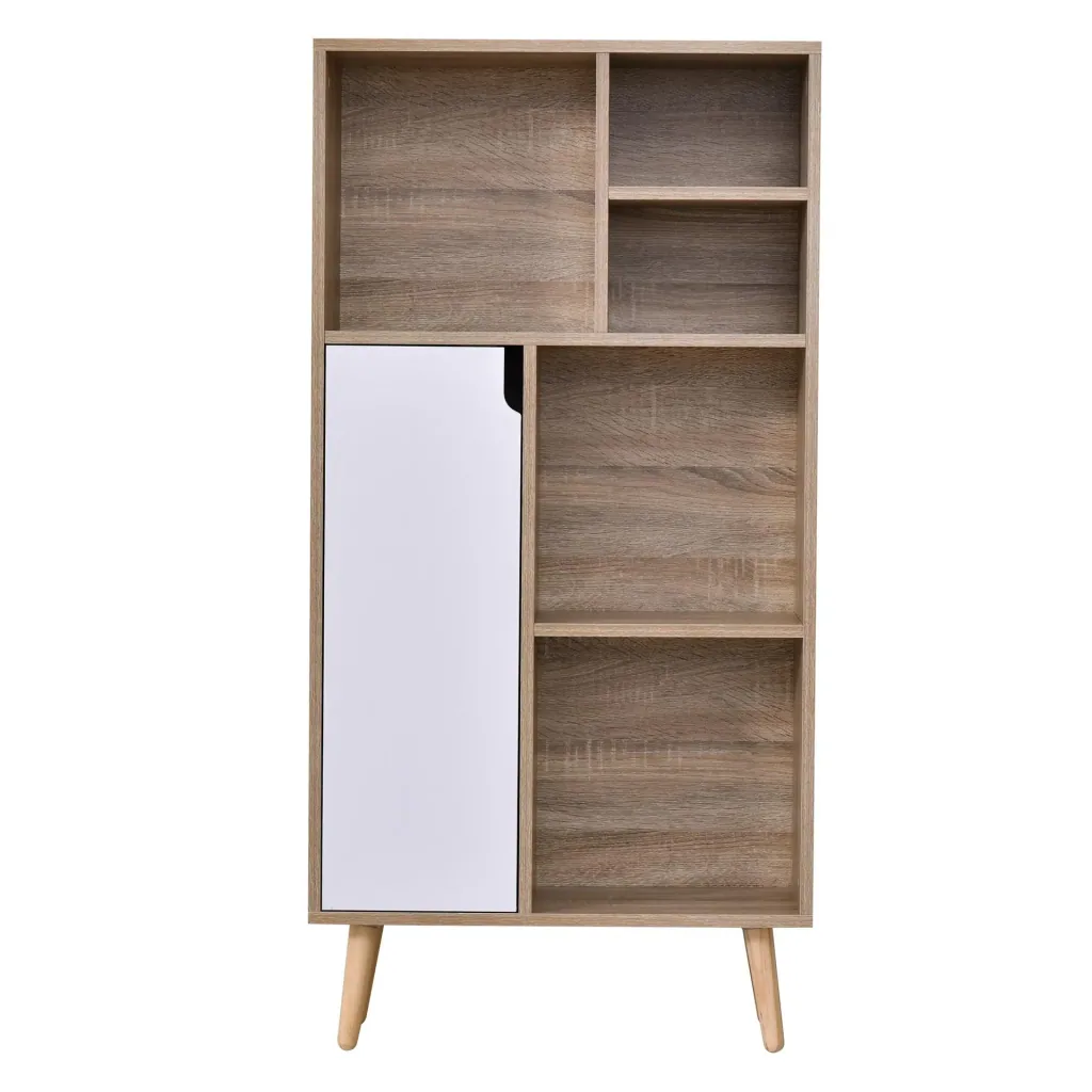 Schrank mit 5 offenen Fächern und 1 Schrank