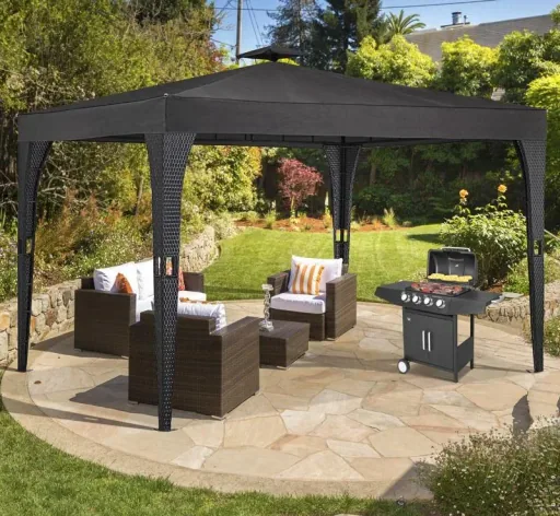 Pavillon anthrazit 3x4m geflochten