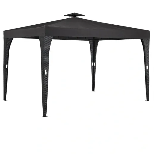 Pavillon anthrazit 3x4m geflochten
