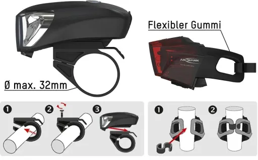 Fahrradlicht "Combo LED" - AKKU