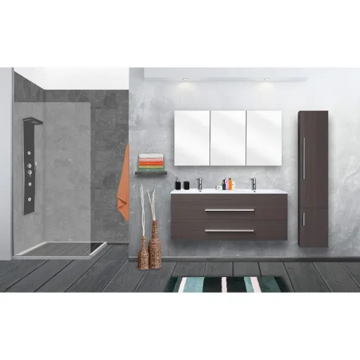 Badezimmermöbel Style 120cm - schwartz Eiche