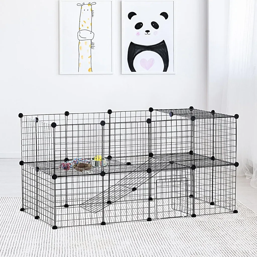 Laufgitter für kleine Haustiere schwarz