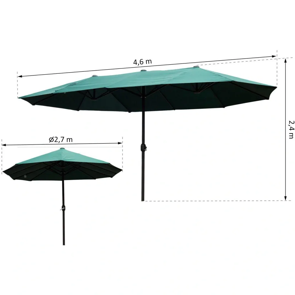 Sonnenschirm Gartenschirm Marktschirm Doppelsonnenschirm Terrassenschirm mit Handkurbel Oval