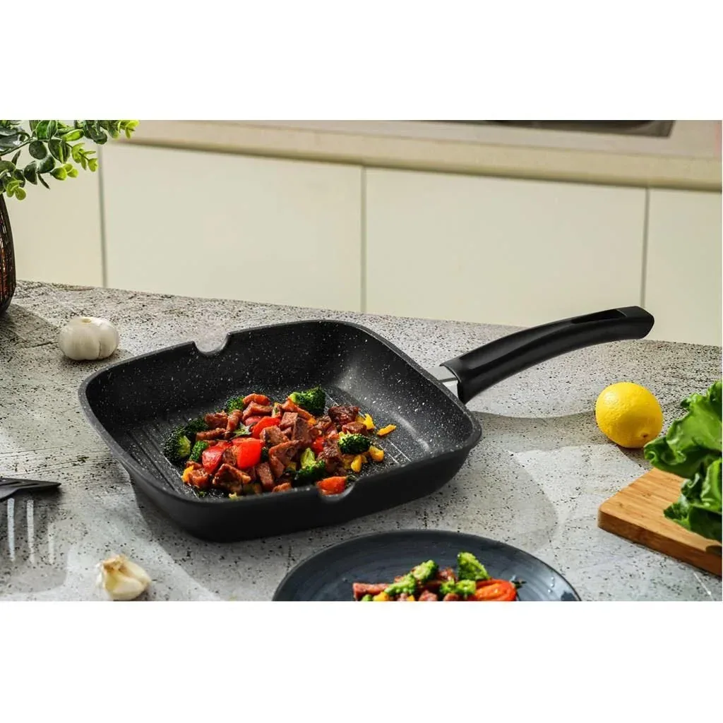 Grillpfanne - 24cm - Schwarz