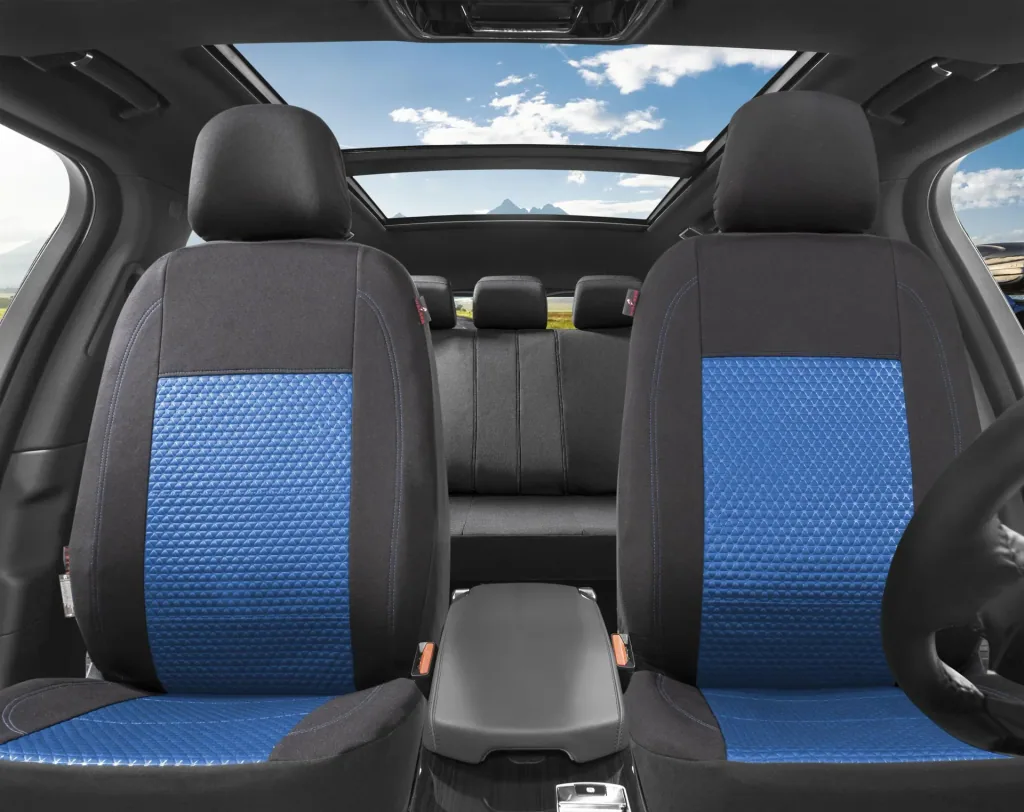 Autositzbezug Avignon Premium ,blau/schwarz , Komplettset 14-teilig