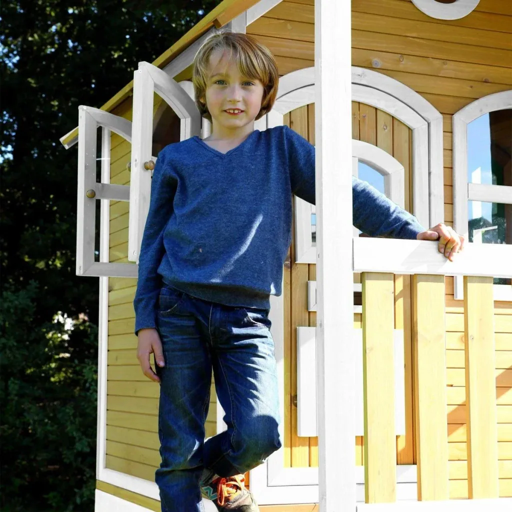 Andy Spielhaus Braun/Weiß - Lindgrüne Rutsche