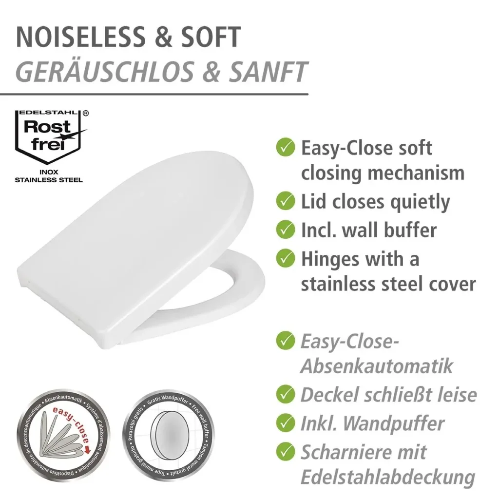 WC-Sitz Sindia, aus bruchsicherem Duroplast, belastbar bis 300 kg