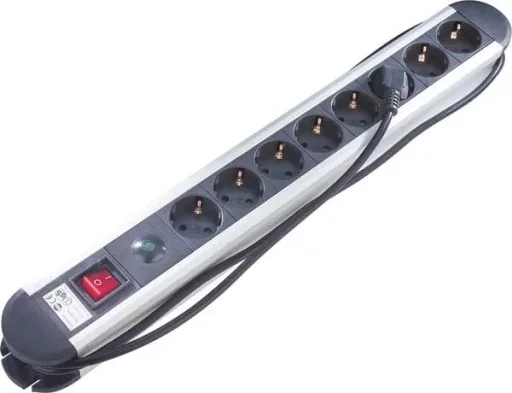 Aluminium Steckdosenleiste 4-fach