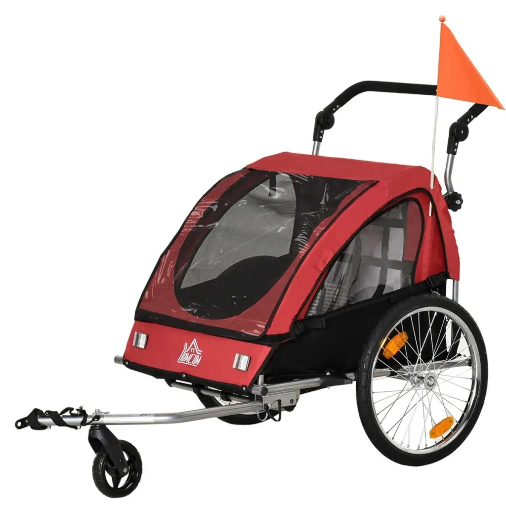 2 in 1 Kinderanhänger bunte Farben Kinderwagen Fahrradanhänger