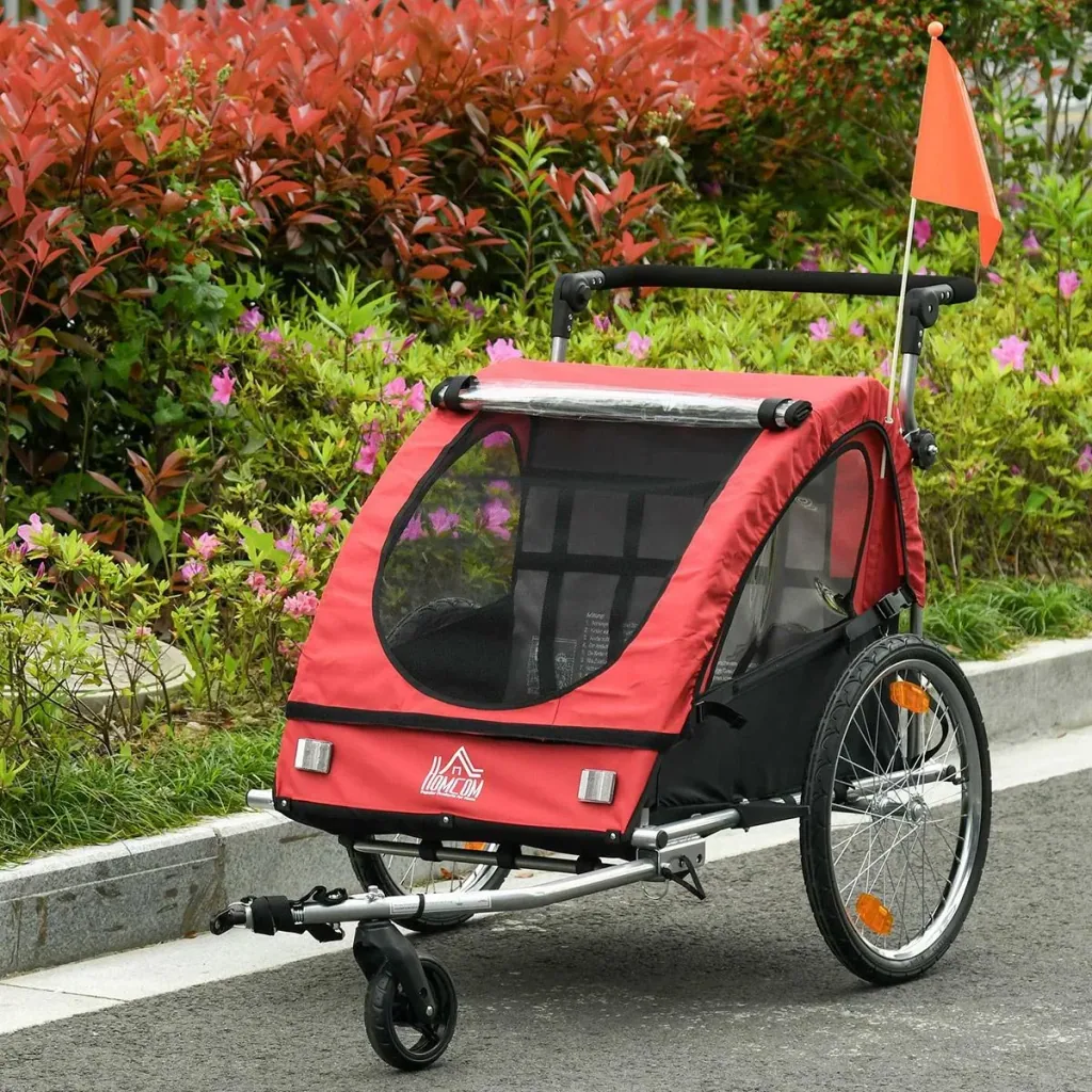 2 in 1 Kinderanhänger bunte Farben Kinderwagen Fahrradanhänger