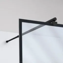 Duschwand in modernem Design 140 x 195 cm - Glasdusche mit matt schwarzen Wandprofil
