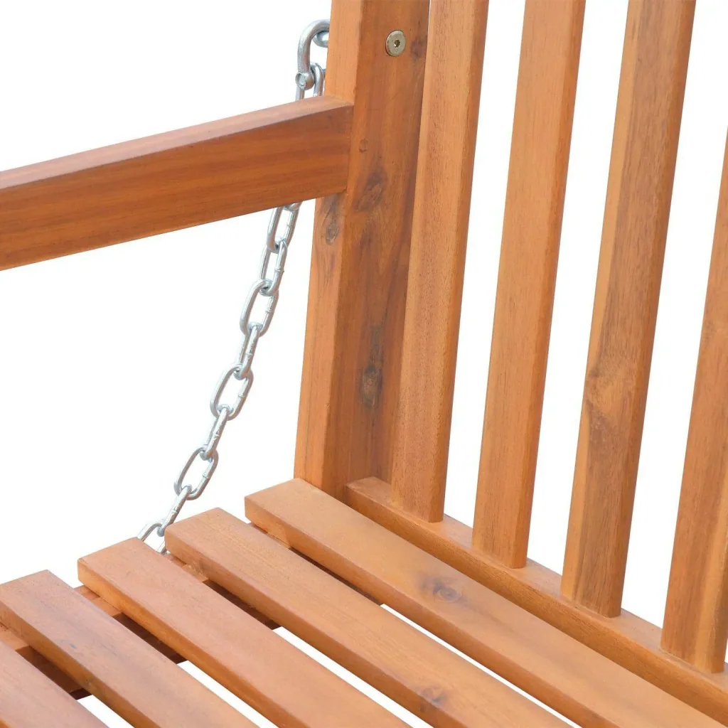Hängebank Gartenschaukel 2-Sitzer mit Ketten Holz Braun