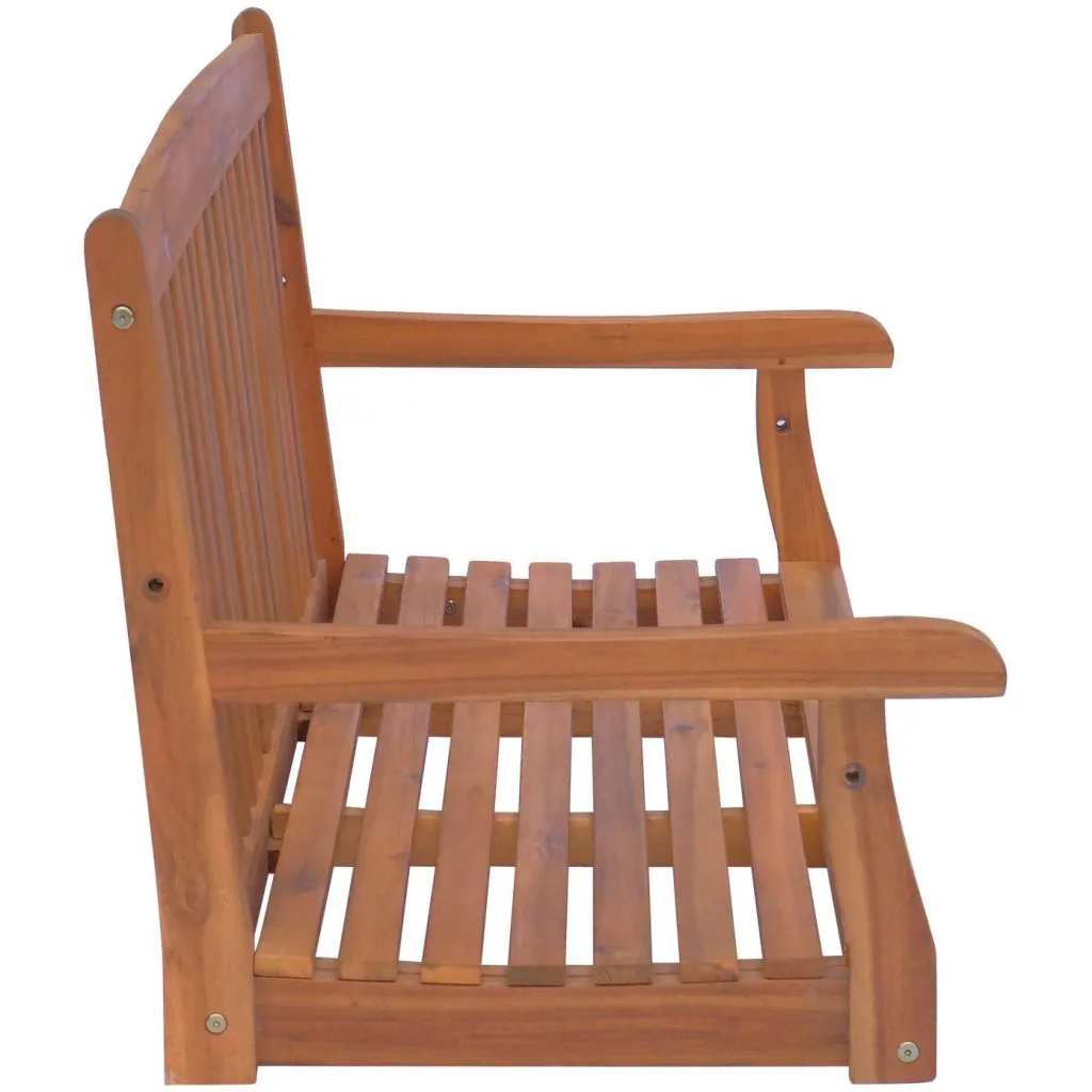 Hängebank Gartenschaukel 2-Sitzer mit Ketten Holz Braun