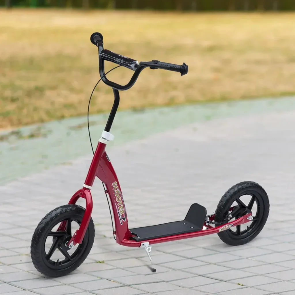 Kinderroller Scooter Tretroller Cityroller Kinder Roller Kickboard 12 Zoll Rot 120 x 52 x 80-88 cm