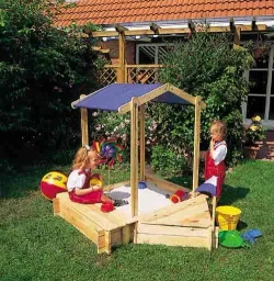 Set Sandkasten "Peter" mit Sitz- & Bugbox