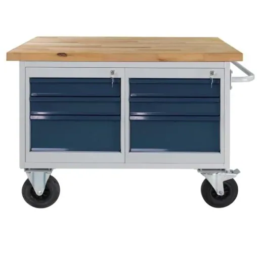 Tischwagen Etagenwagen RAL7035/7016 - 6 Schubladen, B1300xT600xH827mm