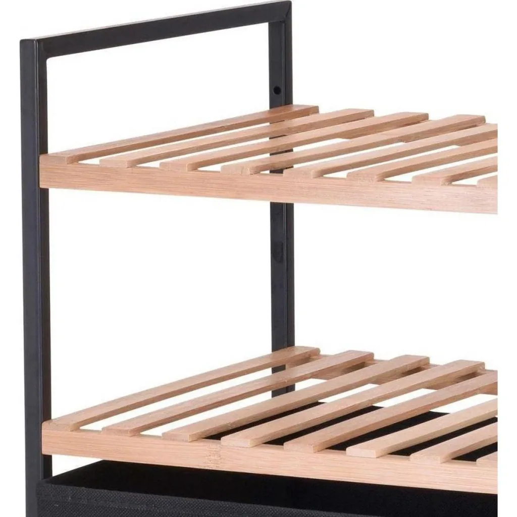 Bathroom Solutions Badezimmerregal - mit Wäschekorb - Bambusregale
