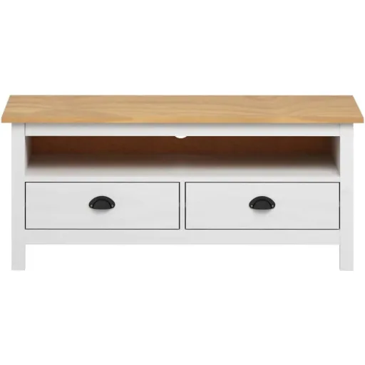 TV-Schrank Hill Range 110x40x47 cm Kiefer massiv weiß
