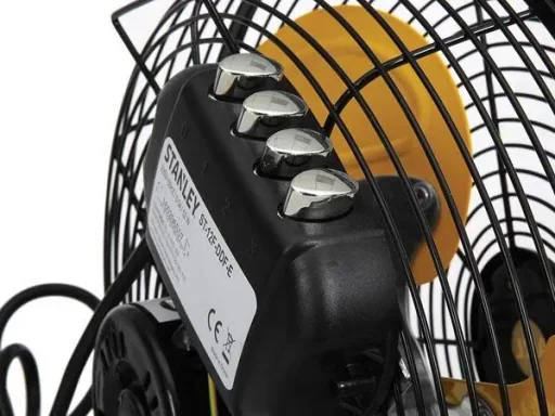Bodenventilator Stahl Ø 30,5 cm Schwarz/Gelb